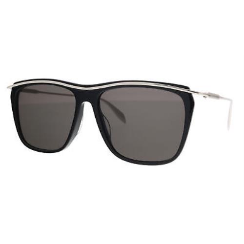 Alexander Mcqueen AM0143S 003 Silver Rectangle Sunglasses