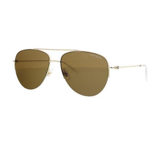 Montblanc MB0074S-003 Black Aviator Sunglasses
