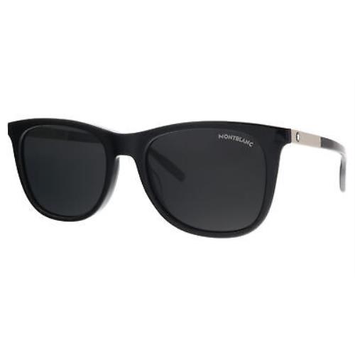 Montblanc MB0017S-005 Black Rectangle Sunglasses