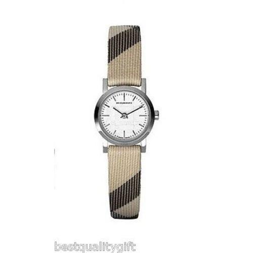 Burberry Engraved Dial Plaid Checked Signature Band Watch BU1759