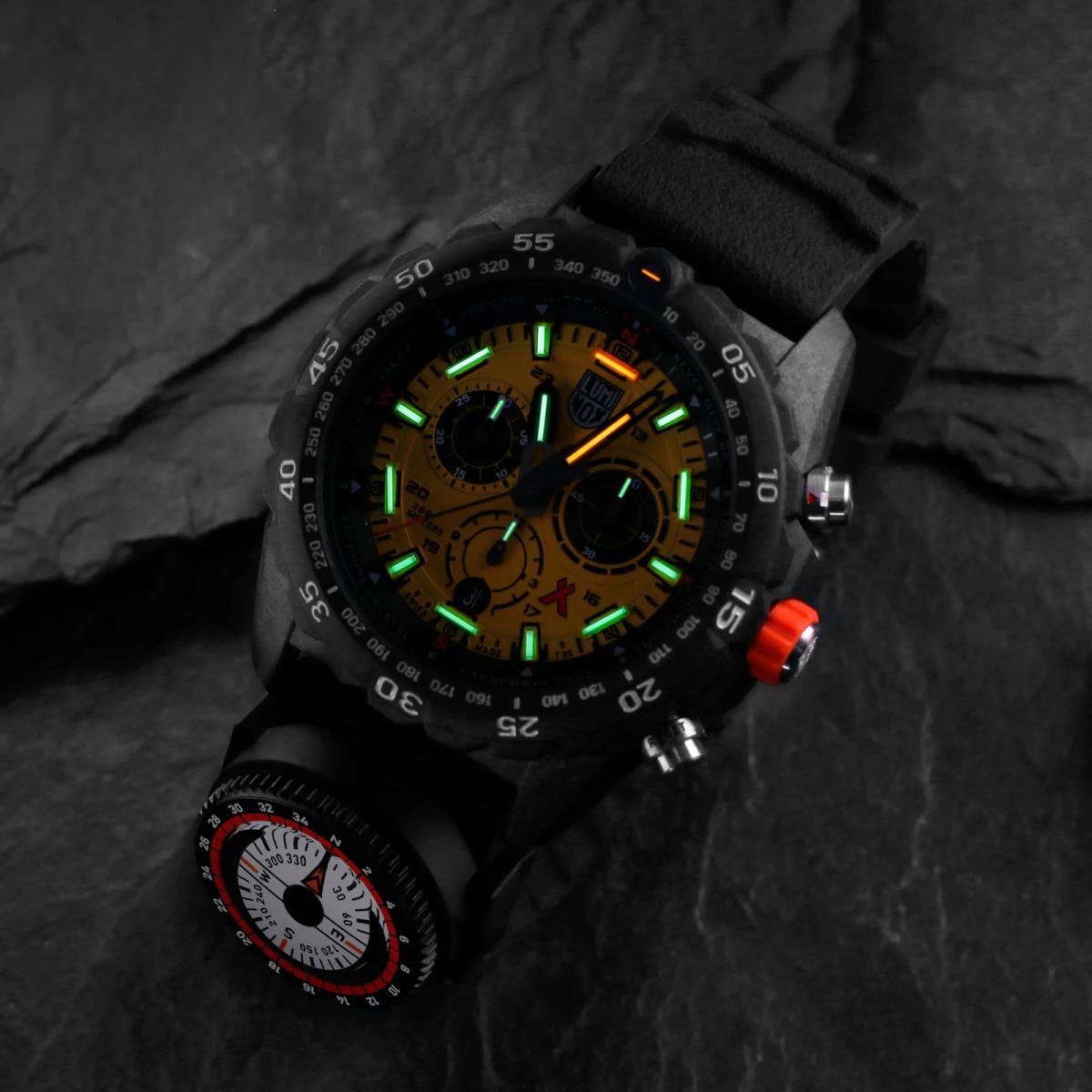 Luminox Bear Grylls Survival Chronograph Black Rubber Compass Mens Watch XB.3745