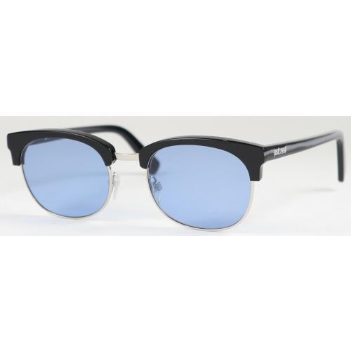 Just Cavalli Club Master Blue Glossy Black Sunglasses Silver Metal JC778S 01V