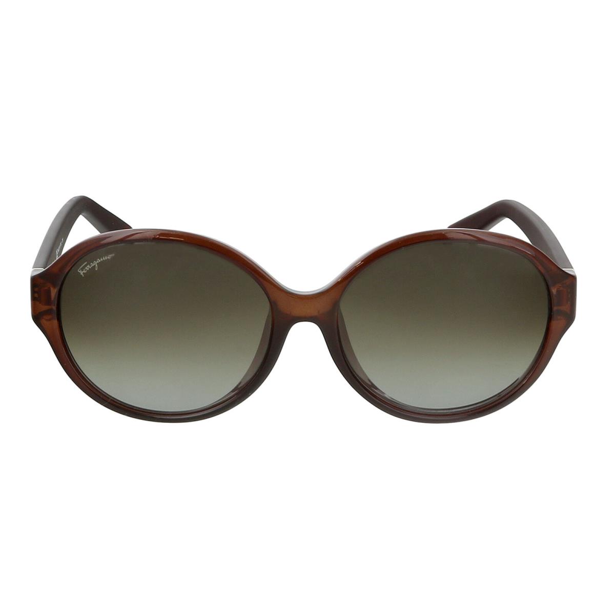 Salvatore Ferragamo SF872SA 210 Brown Oval Sunglasses