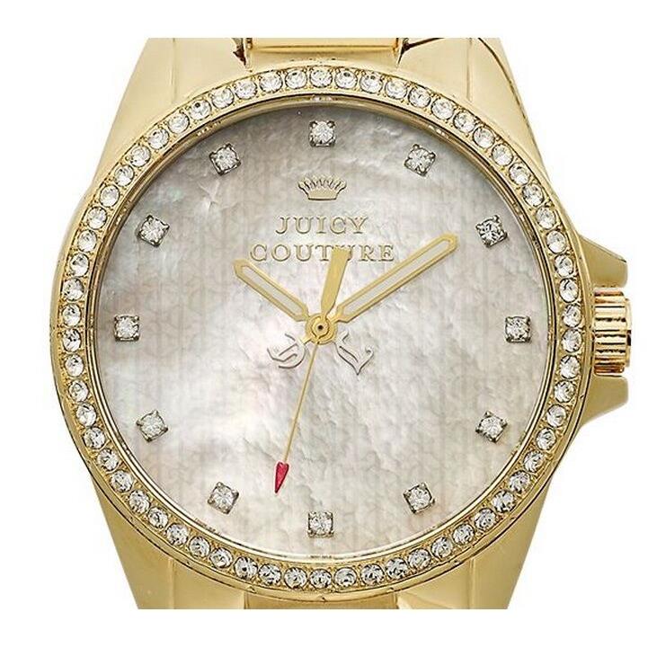 Juicy Couture Watch Stella Crown Pave Gold Plated Stainless Bracelet