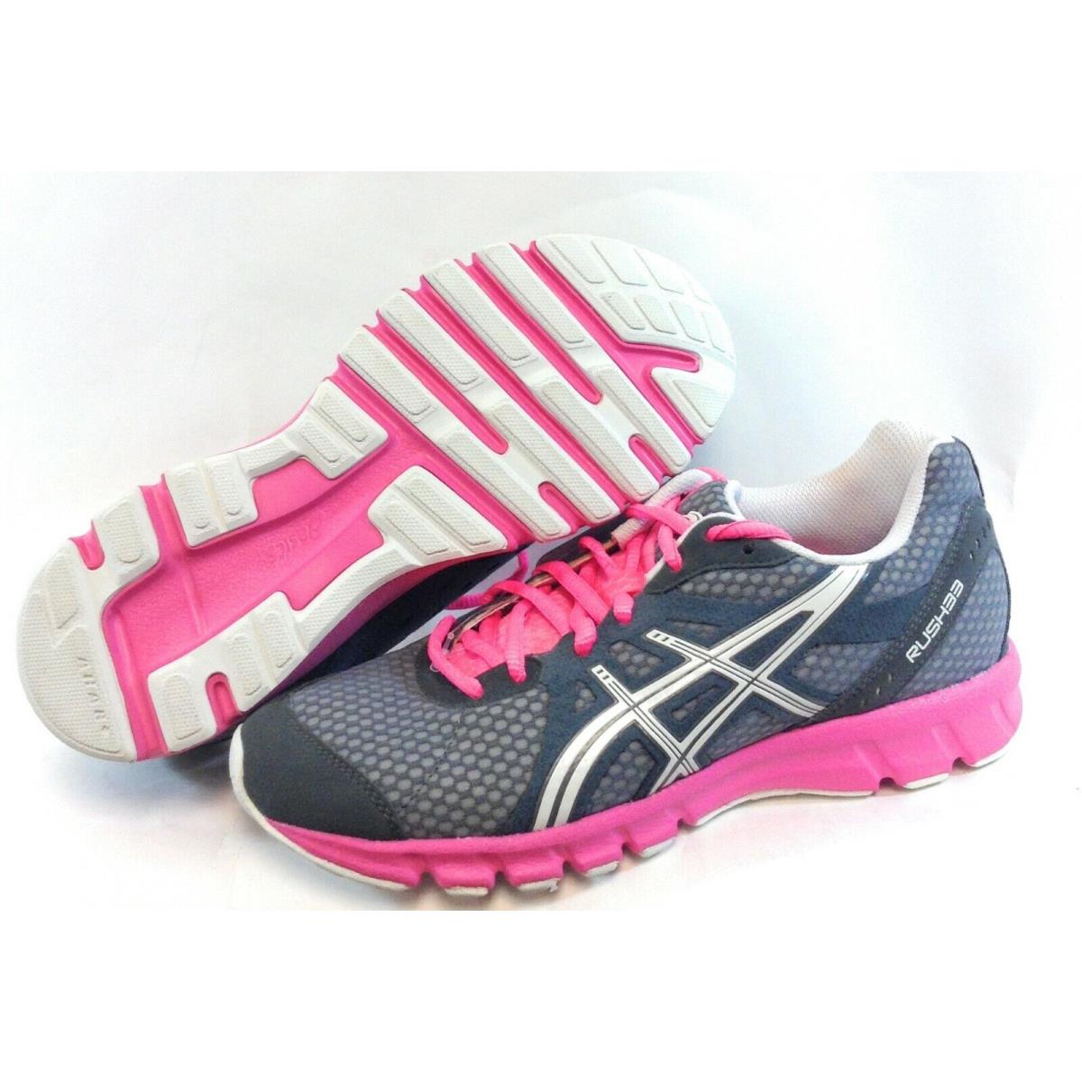 Womens Asics Rush33 T1H7N 9701 Titanium White Neon Pink Running Sneakers Shoes