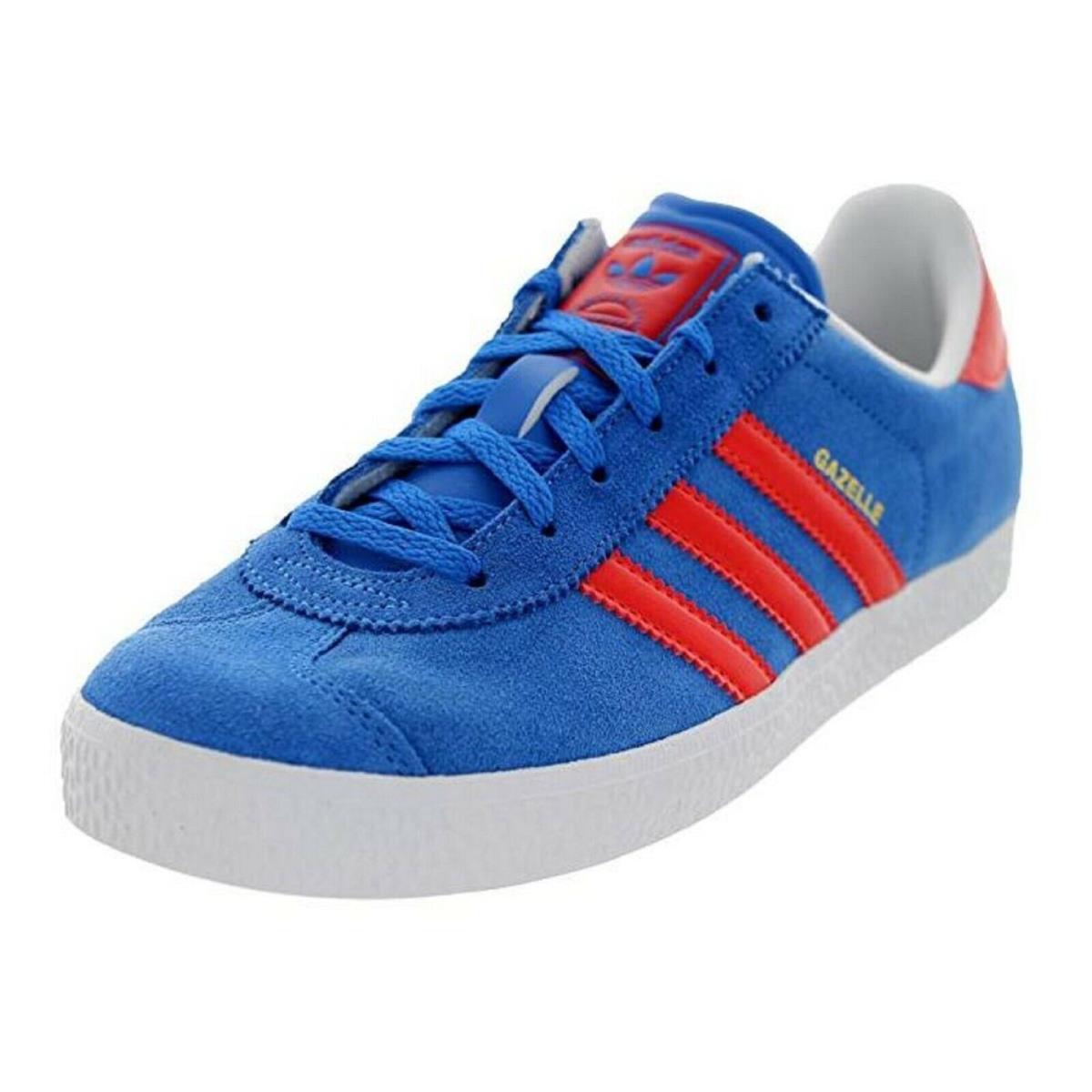 Adidas Big Kid Gazelle 2 J Suede Shoe Blue / Red / White G95464 - Black
