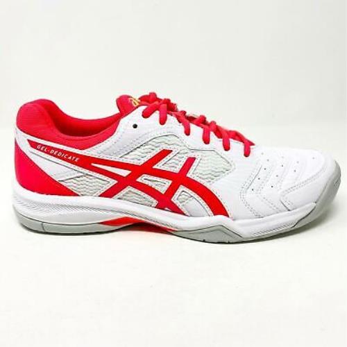 Asics Gel-dedicate 6 White Laser Pink Womens Tennis Trainers 1042A067 102