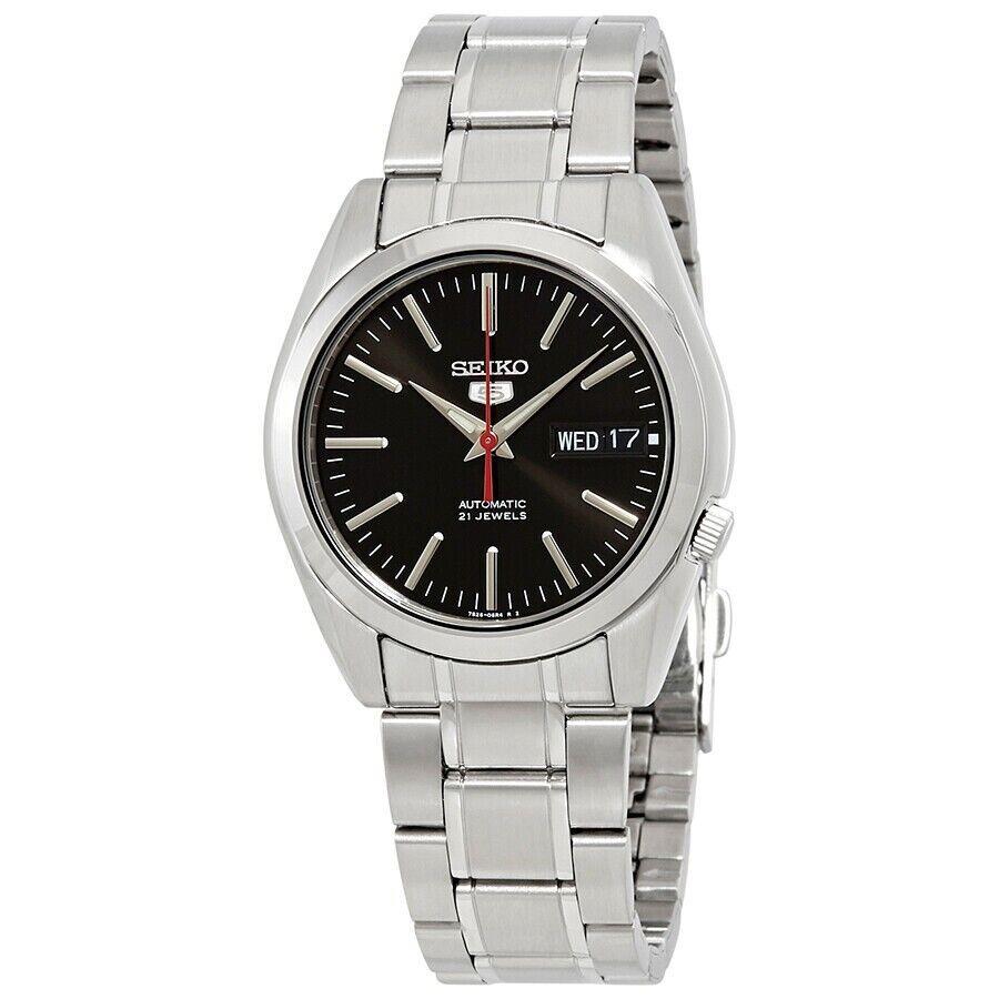 Seiko 5 Automatic Black Dial Stainless Steel Men`s Watch SNKL45J1