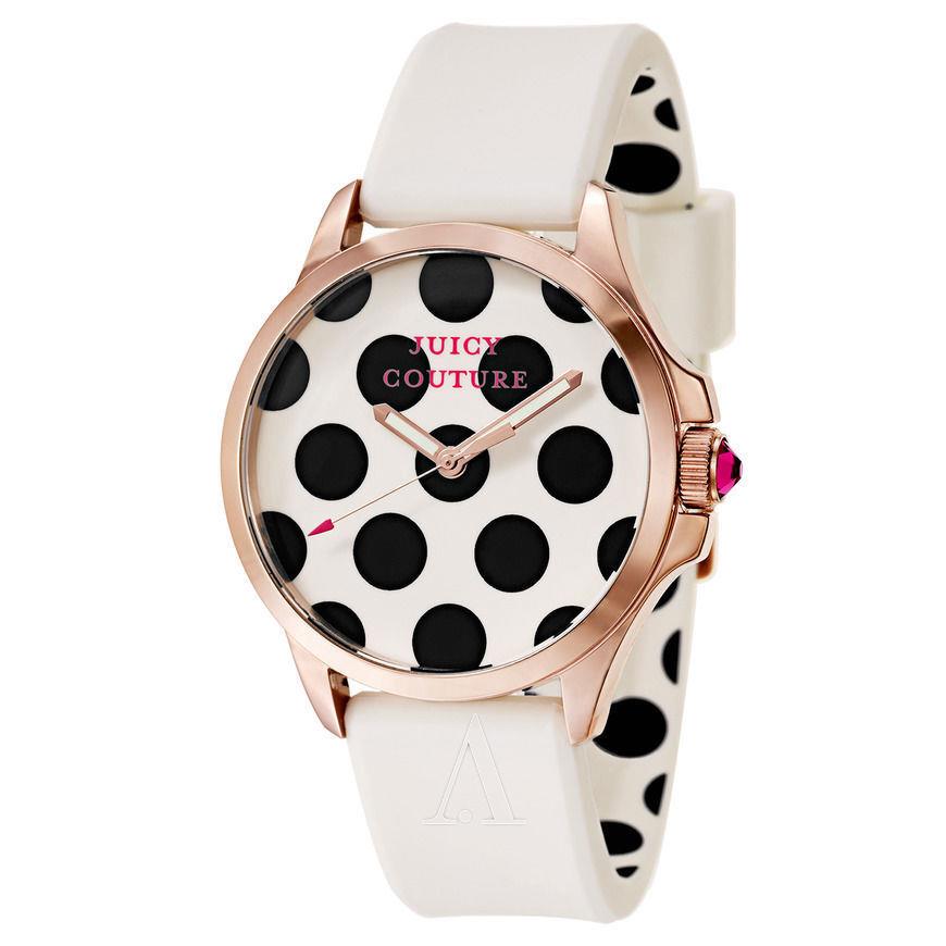 Juicy Couture 1901223 Jetsetter White Band Rose Gold Tone Women`s Watch