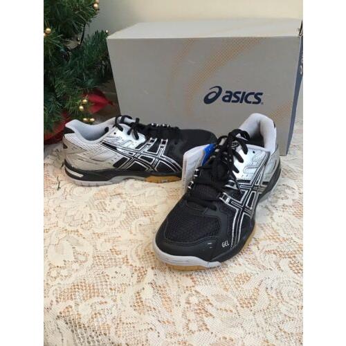 Asics Gel Rocket B207N Trainer Tennis Shoes Volleyball Men Size 6 Black Silver