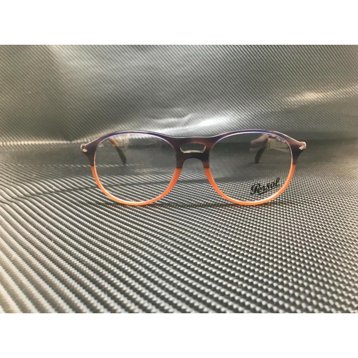 Persol PO3202V 1066 Blue Striped Orange Demo Lens Unisex Eyeglasses 53 mm