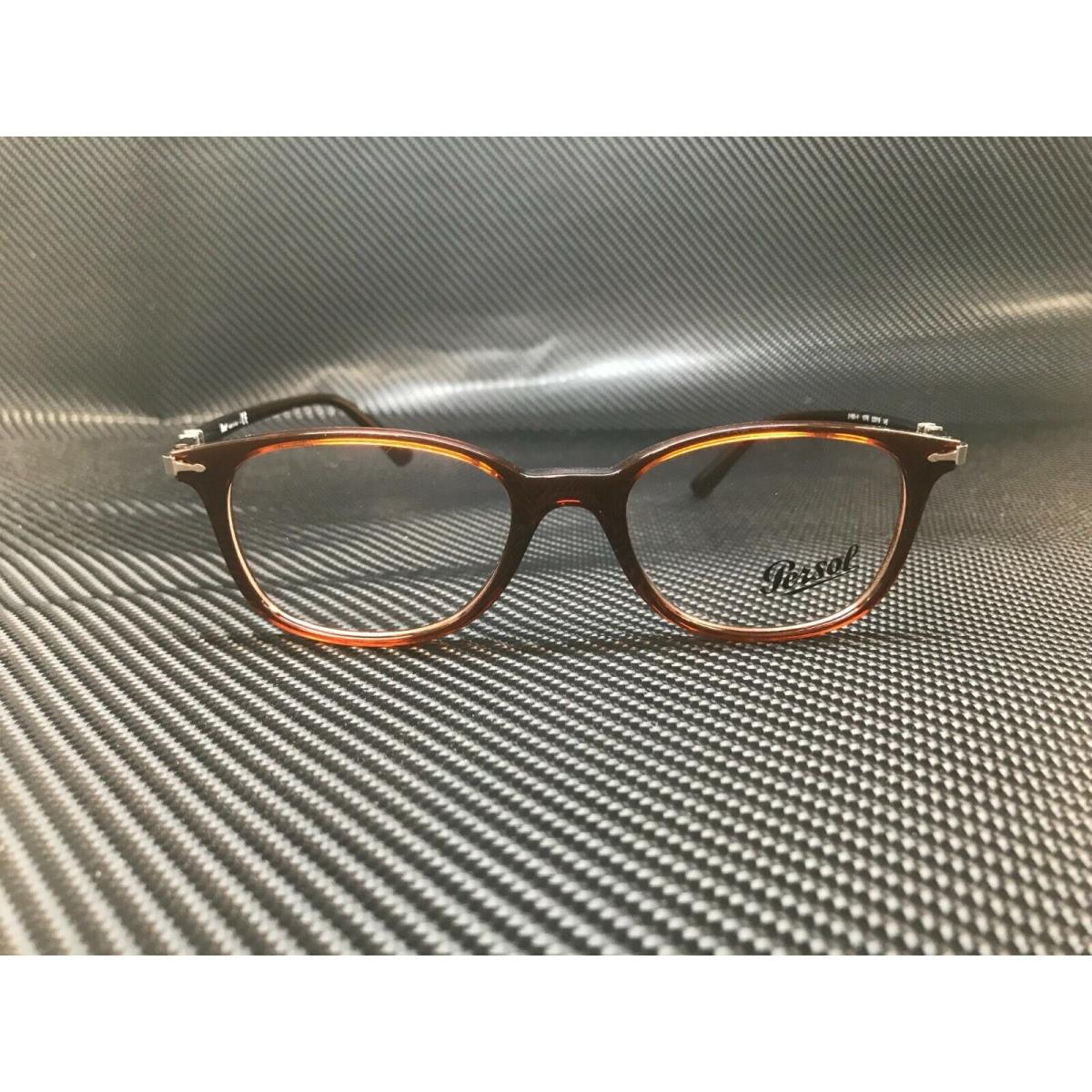 Persol PO3183V 1076 Transparent Brown Rectangle Square Men`s 52 mm Eyeglasses