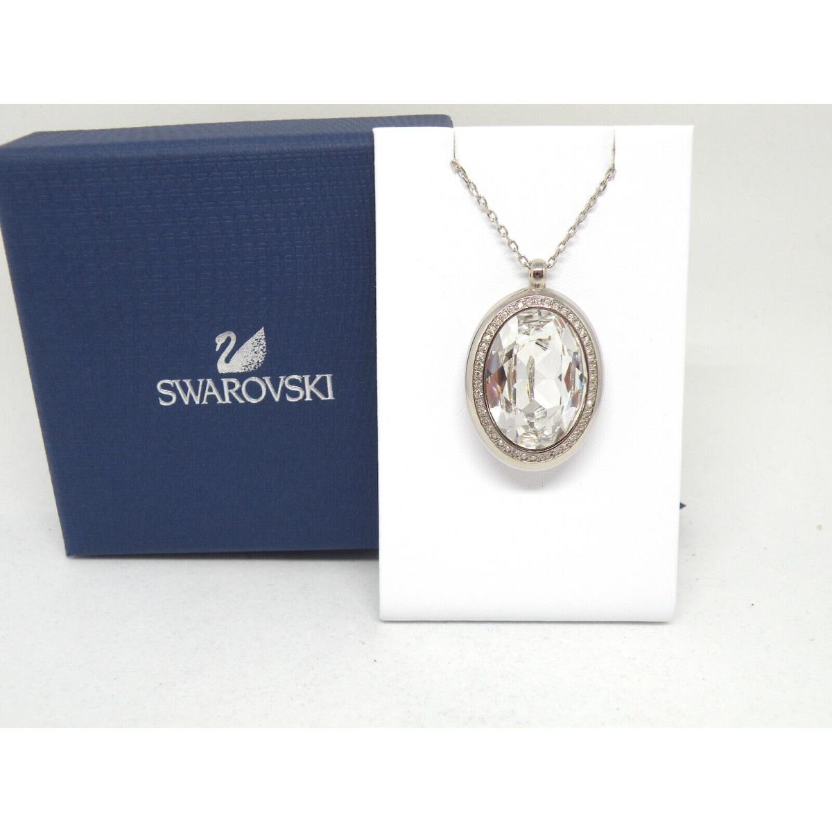 Swarovski Episode Crystal Clear Oval Pendant Rhodium