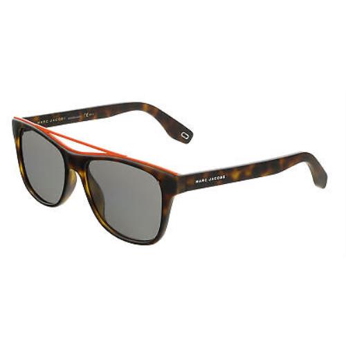 Marc Jacobs MARC303S 0N9P Matte Havana Rectangle Sunglasses - Matte Havana , Matte Havana Frame, Grey Lens