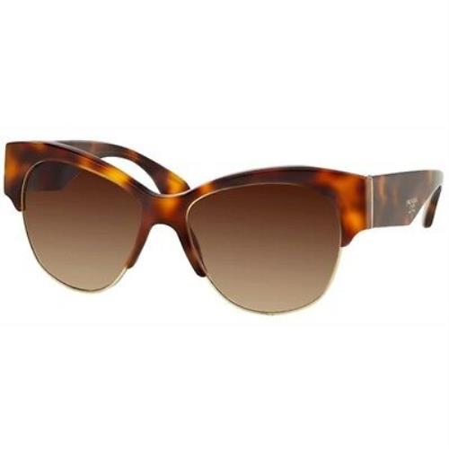Prada Womens Spr 11R Havana Brown TKR-6S1 Sunglasses 56mm - Frame: Havana Brown, Lens: Brown