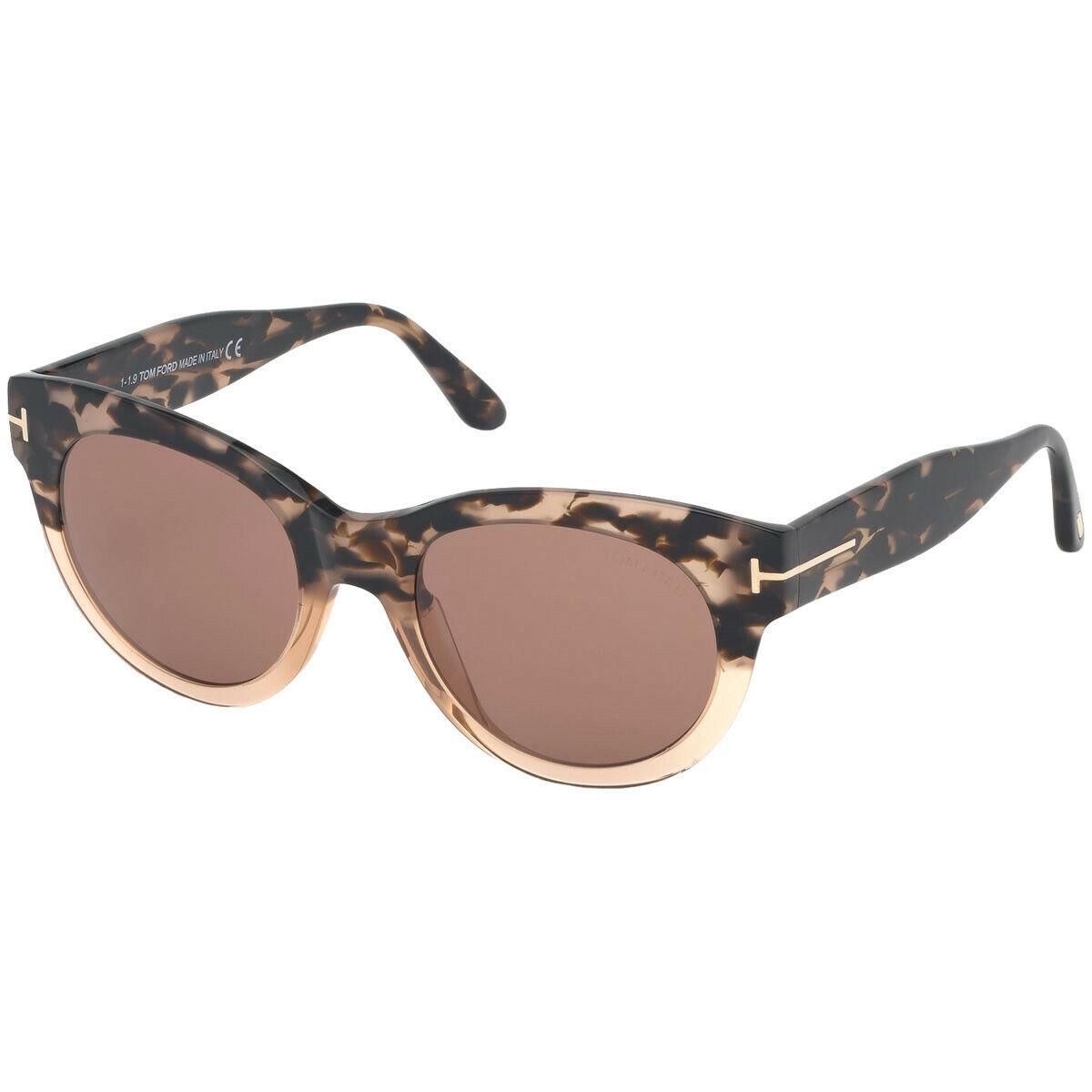 Tom Ford FT0741 55E Havana Round Sunglasses