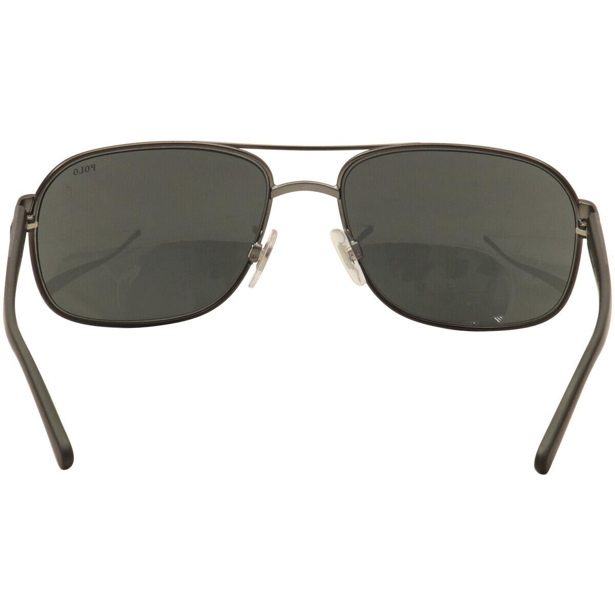 Polo Ralph Lauren Men`s PH3093 3093 9288/87 Matte Dark Gunmetal Sunglasses 62mm - Frame: Black, Lens: Black