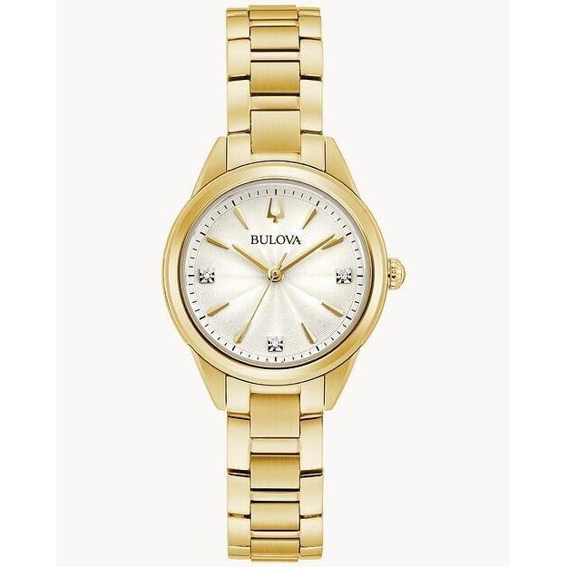 Bulova Women`s Watch 97P150 - Dial: Gold, Band: Gold