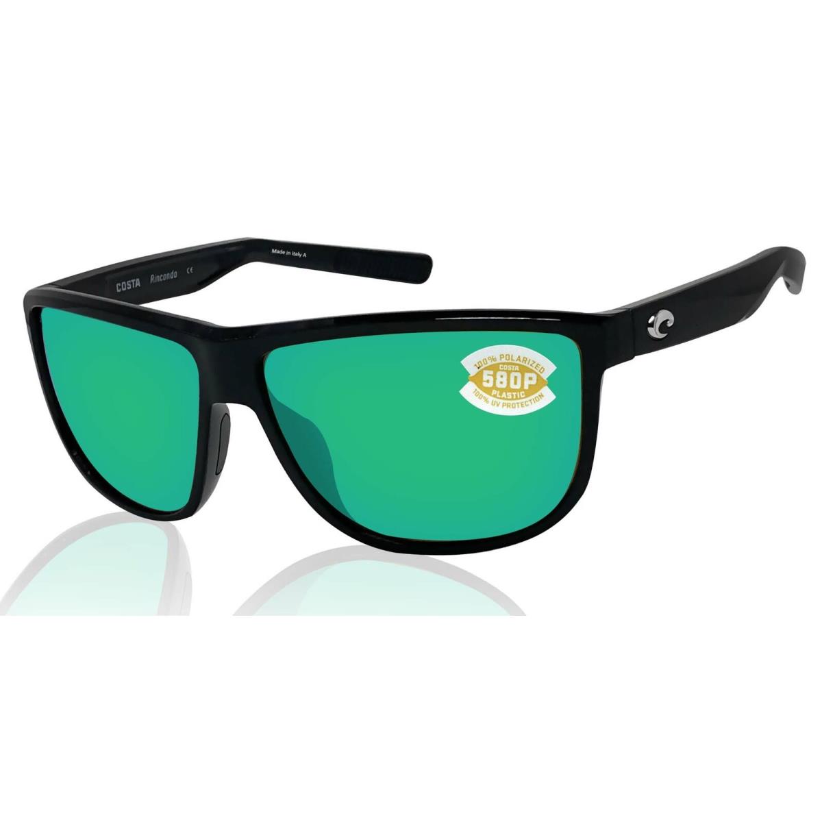 Costa Del Mar Rincondo Black Green Mirror 580 Plastic Lens Sunglasses