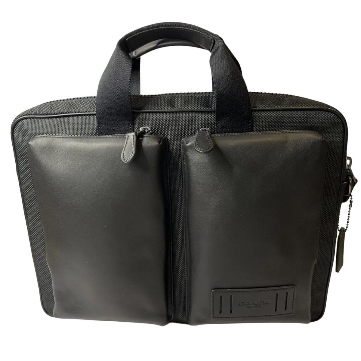Coach 6705 Black Rider Briefcase Travel Laptop Shoulder Bag Qb/blk