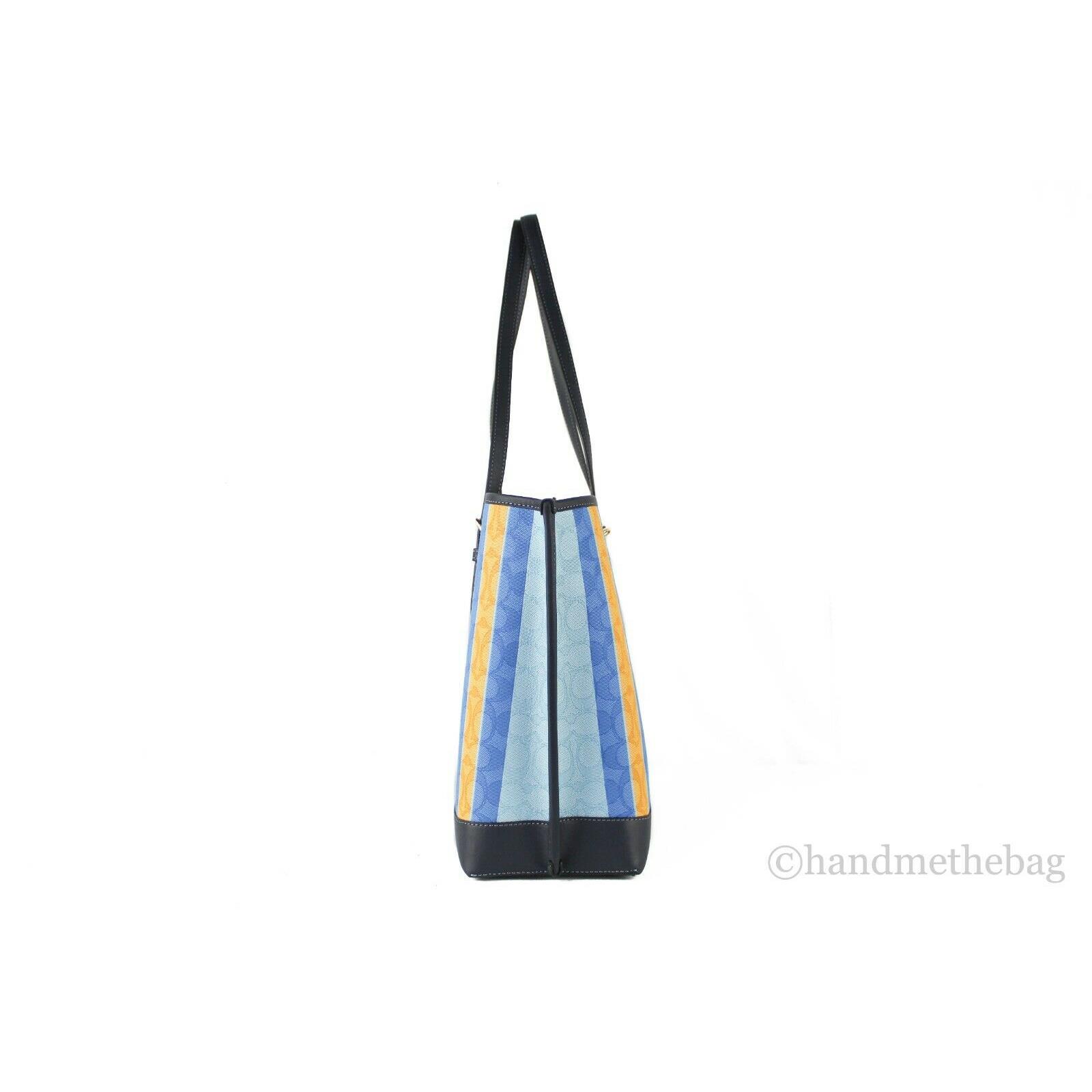 blue and yellow coach bag