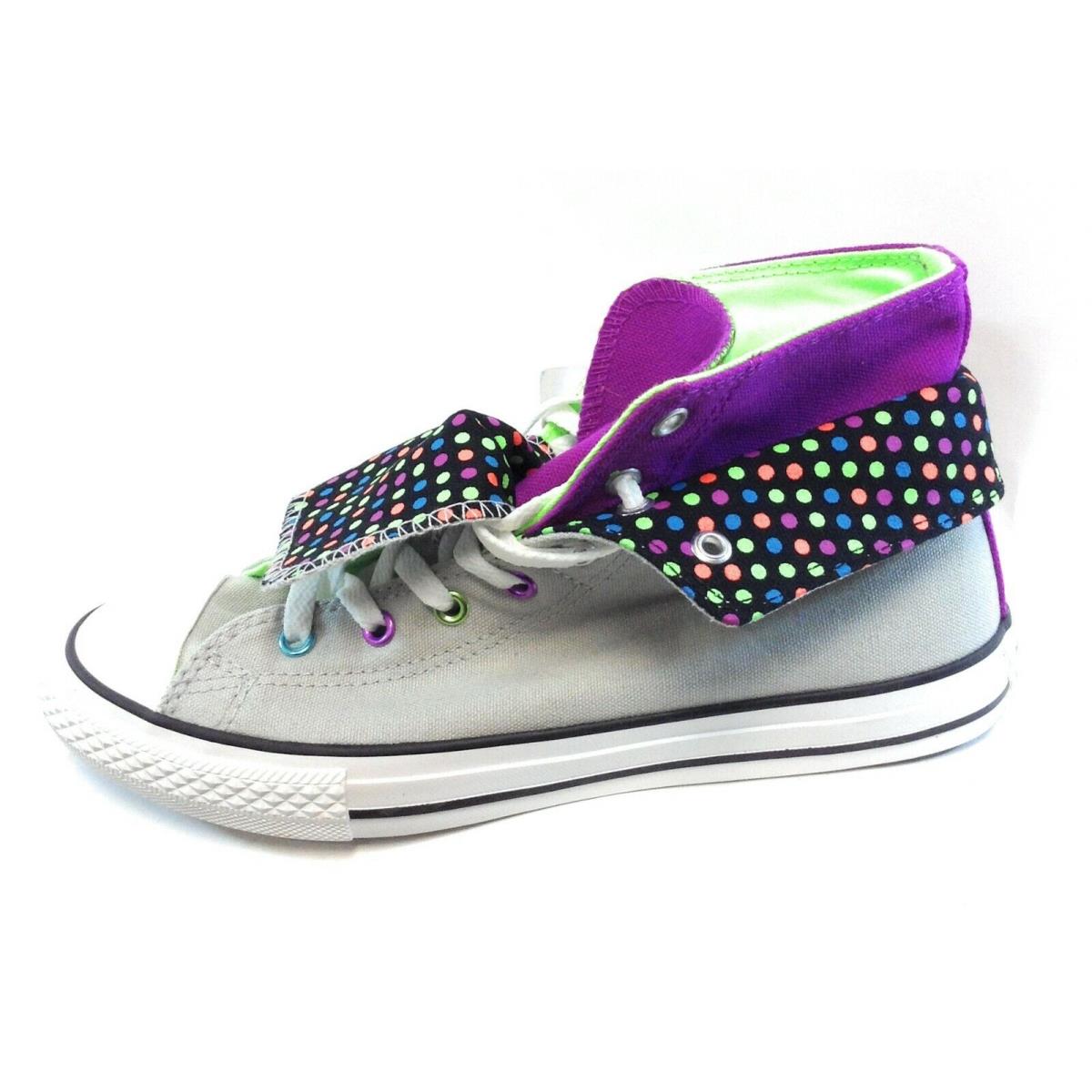 Girls Kids Converse Chuck Taylor Two Fold Multi Hi 640512F Grey Sneakers Shoes