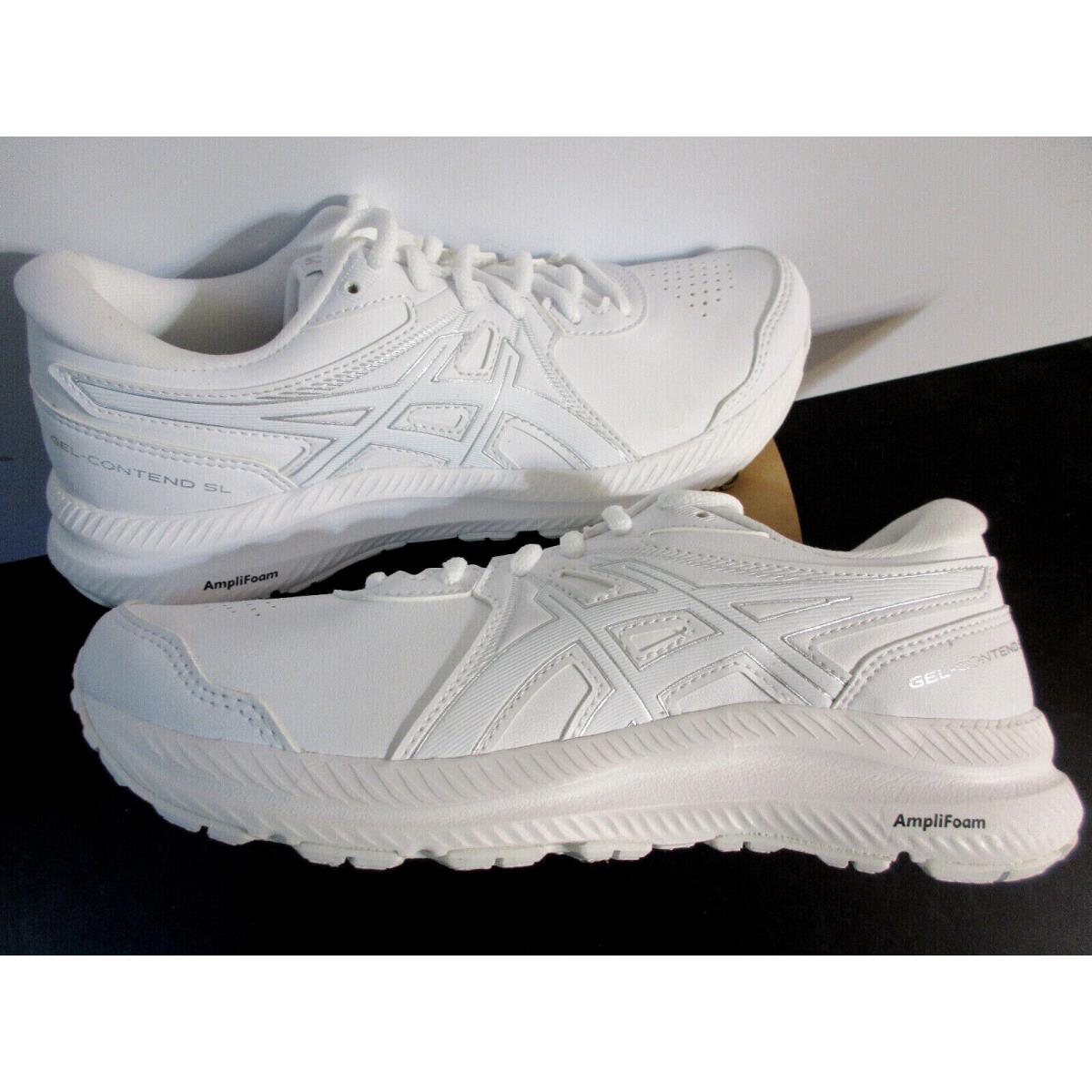 Womens Asics Gel Contend SL Shoes White 1132A057-100 Size  M |  041686666265 - ASICS shoes - White | SporTipTop
