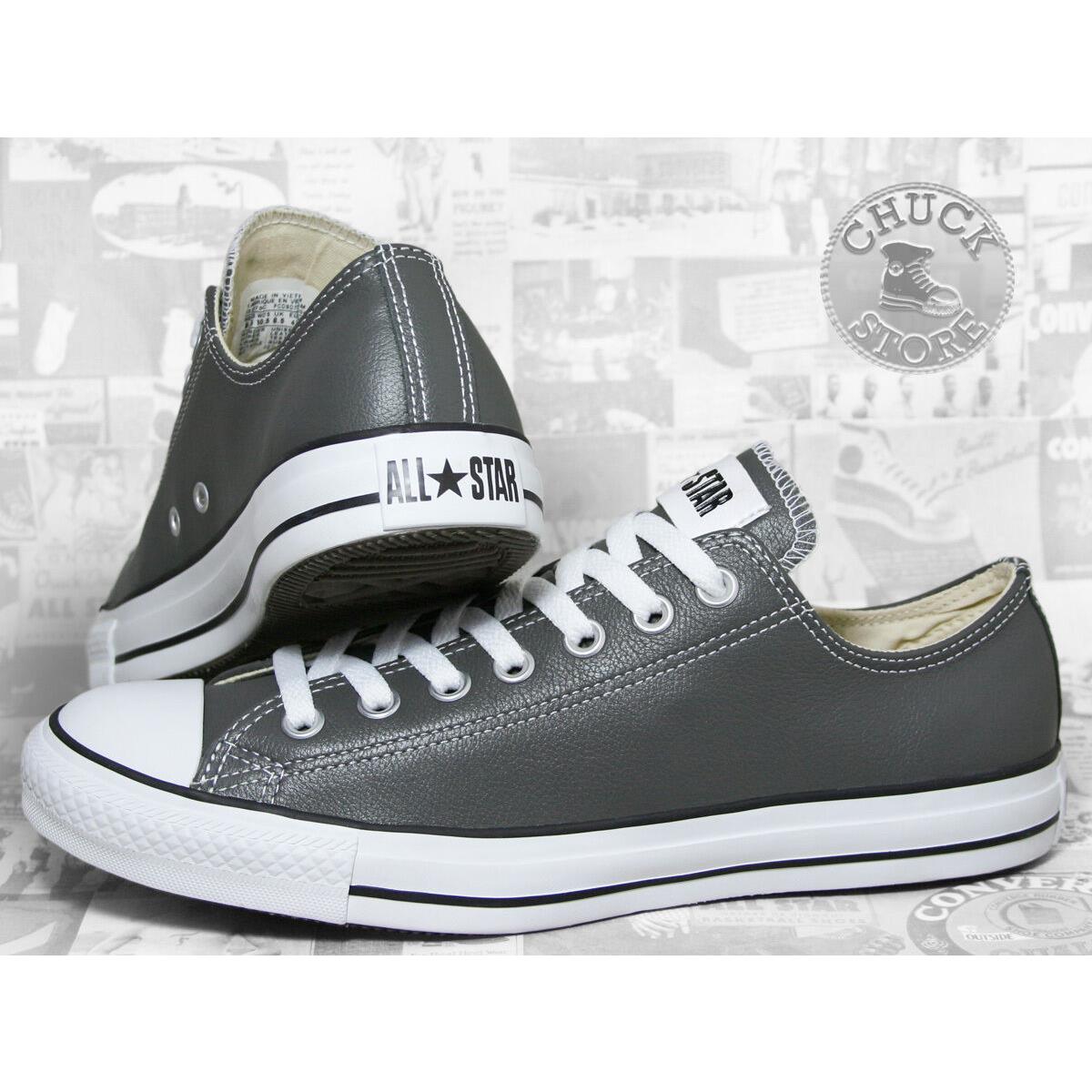 Converse Chuck Taylor Low Top Leather Mens Casual Shoes Charcoal