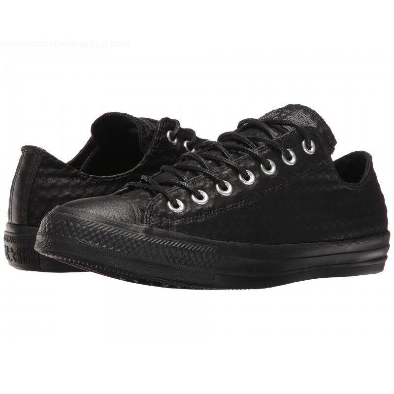 Women`s 10 / Mens 8 Converse Shoe Black All Star Craft Leather Ox Sneaker Nwob - Black/Black