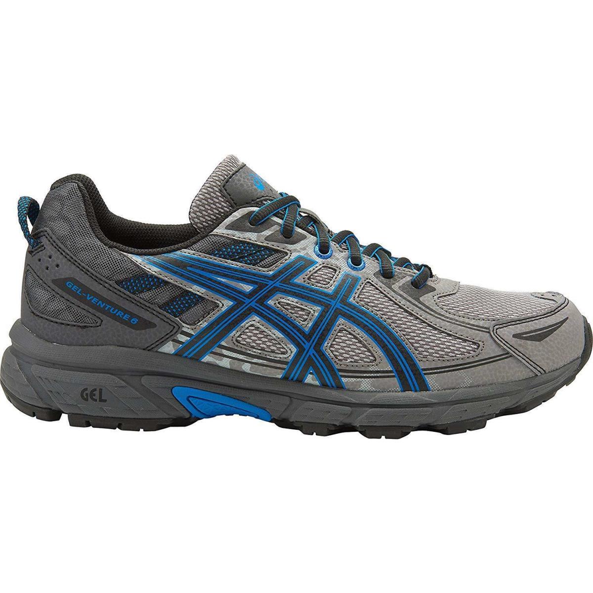 Asics Men`s Gel-venture 6 MX Trail Specific Running Shoe Aluminum/Black/Directioire Blue
