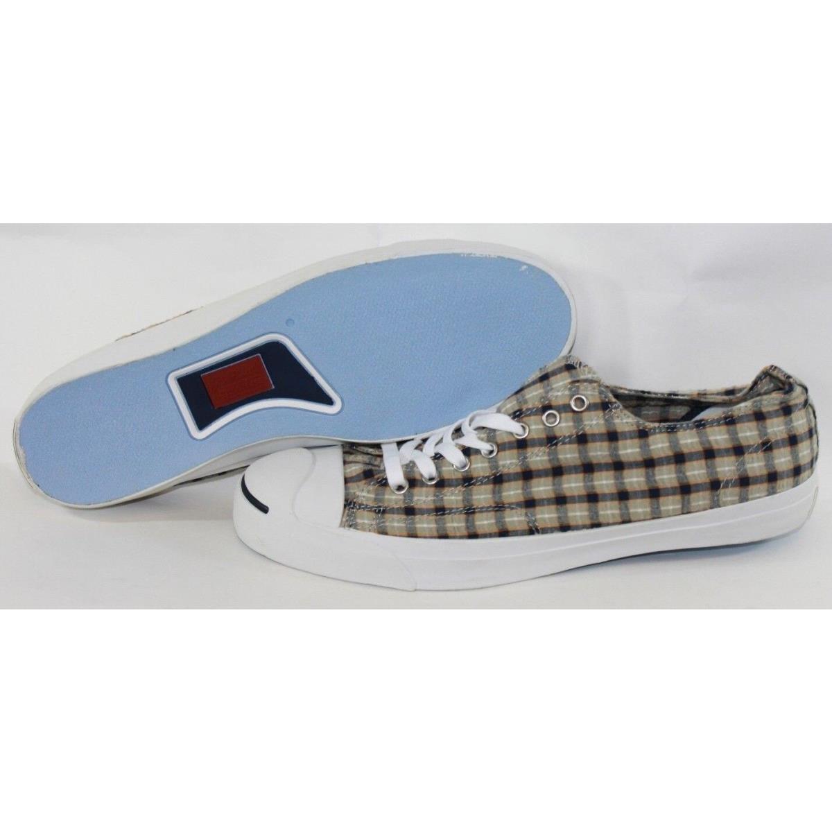 Mens Converse 121553 Jack Purcell Ltt Ox Grey Navy Plaid Sneakers Shoes