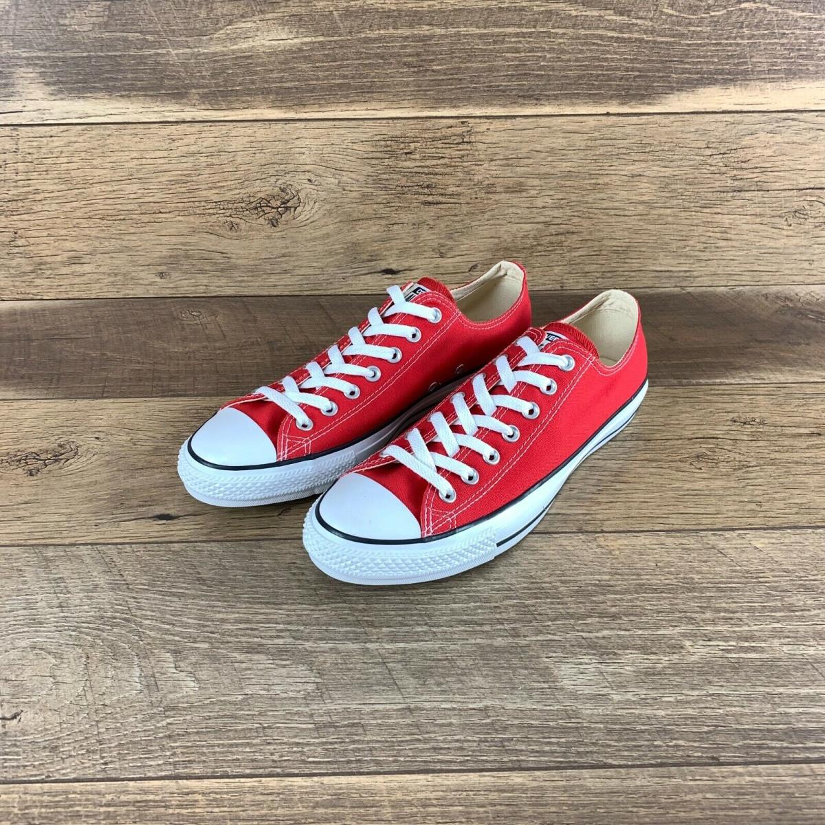Converse All Star Low Top Red Shoes M9696C Unisex Men`s 10 or Women`s 12 US
