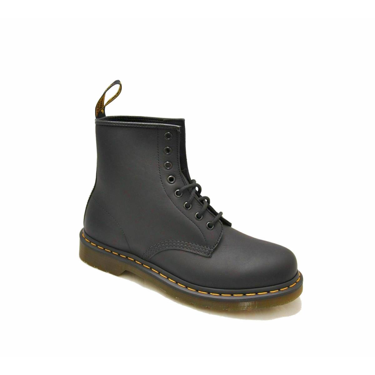 Men`s Shoes Dr. Martens 1460 8 Eye Leather Lace Up Boots Black Greasy 11822003