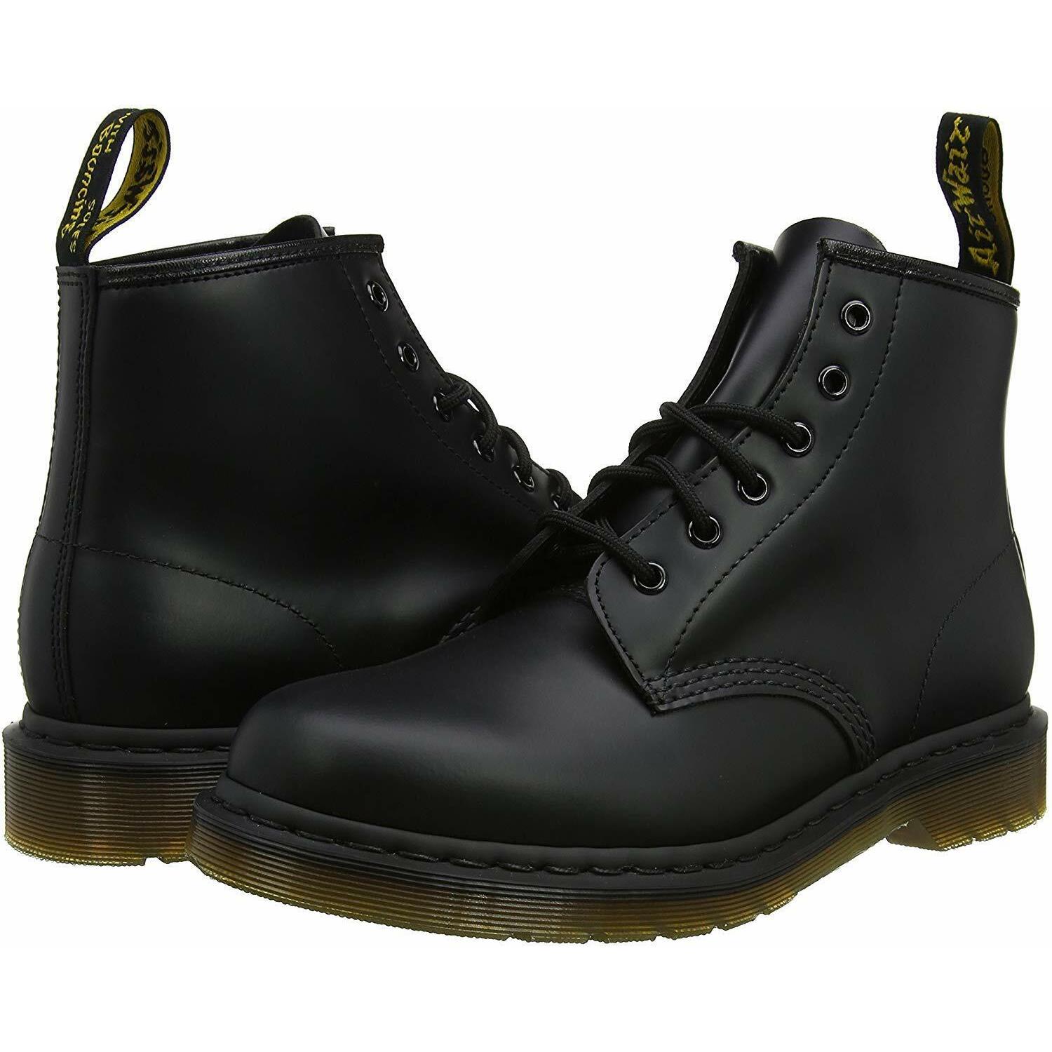 Men`s Shoes Dr. Martens 101 Smooth Leather Lace Up Ankle Boots 24255001 Black