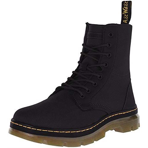 Dr. Martens Men`s Combs Washed Canvas Combat Boot - Choose Sz/col Black Extra Tough Nylon/Rubbery