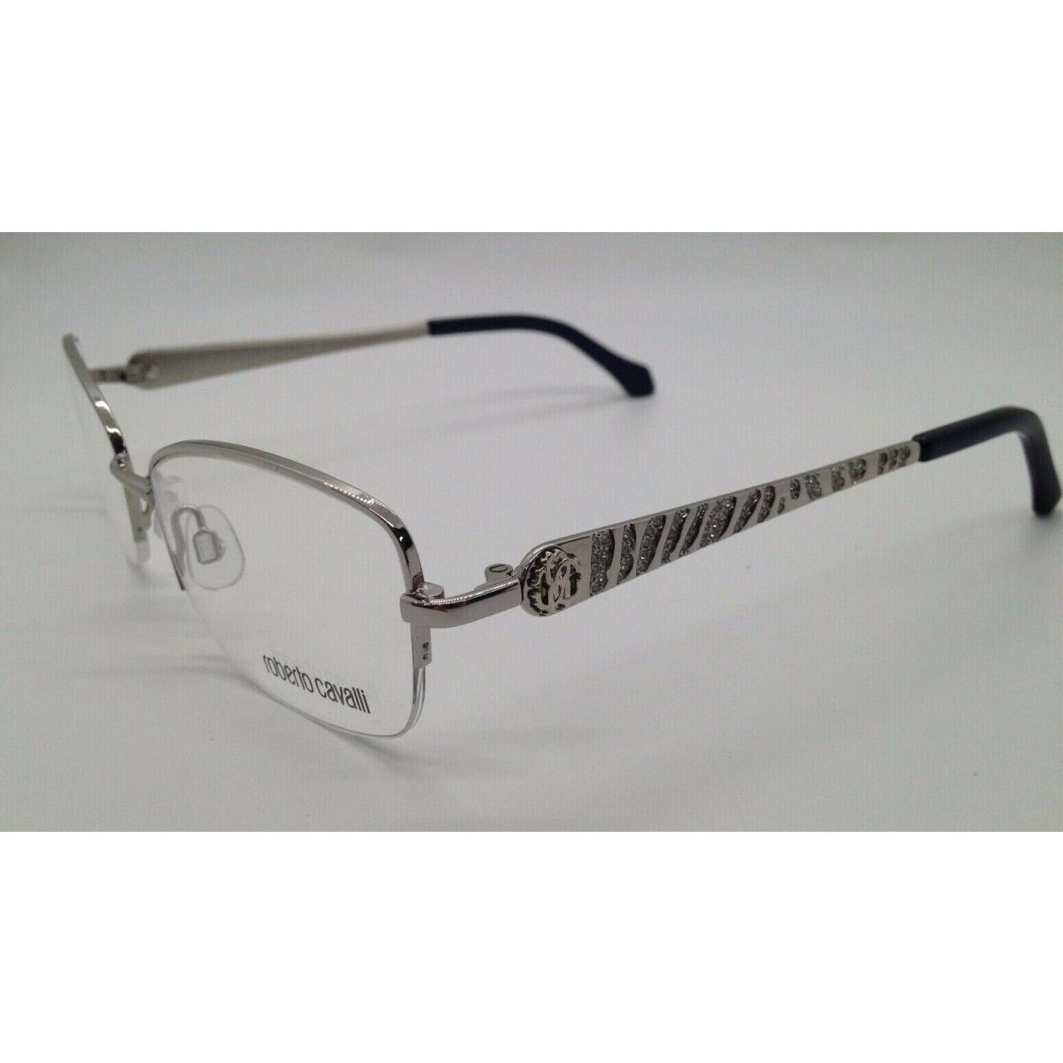 Roberto Cavalli Sceptrum RC961 Silver 016 Semi Rim Eyeglasses W/stones 53-18-140