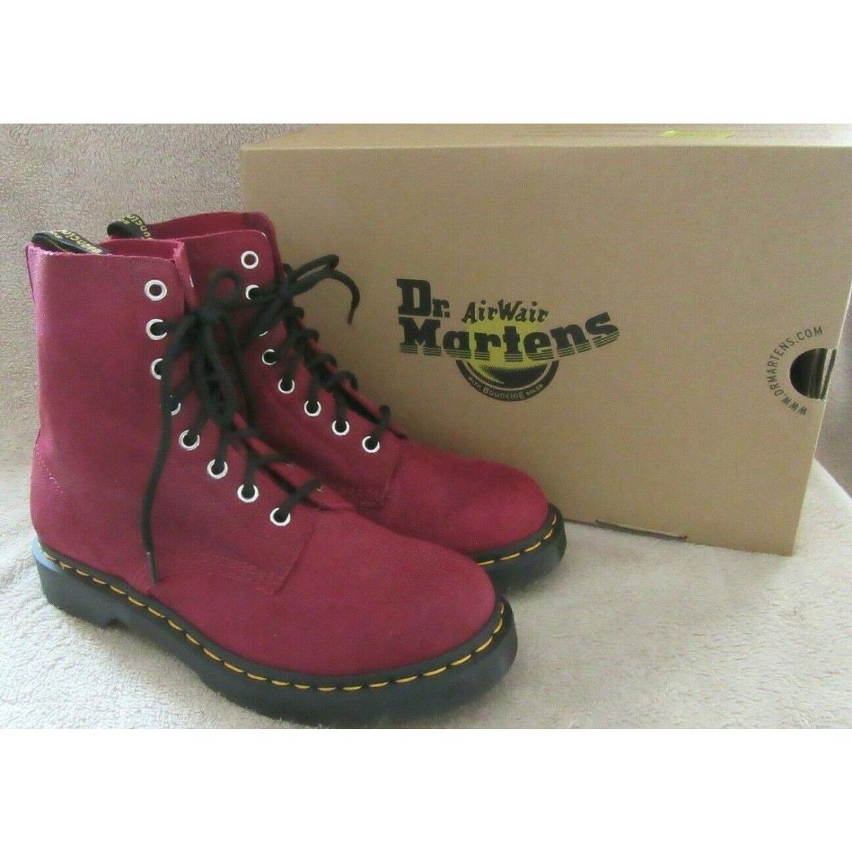 DR Martens 1460 Pascal Cherry Red Glitter Ray Leather Boots Shoes US 7 EU 38