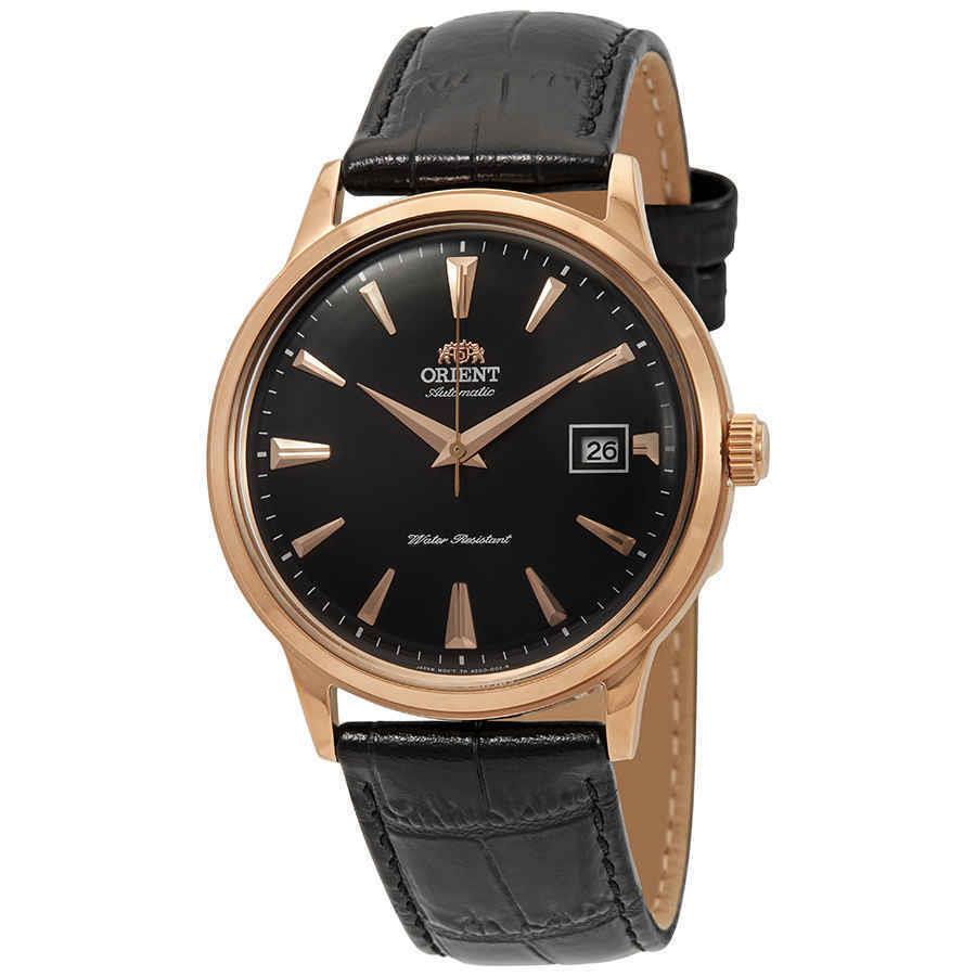 Orient 2nd Generation Bambino Automatic Black Dial Men`s Watch FAC00001B0 - Dial: Black, Band: Black, Bezel: Gold