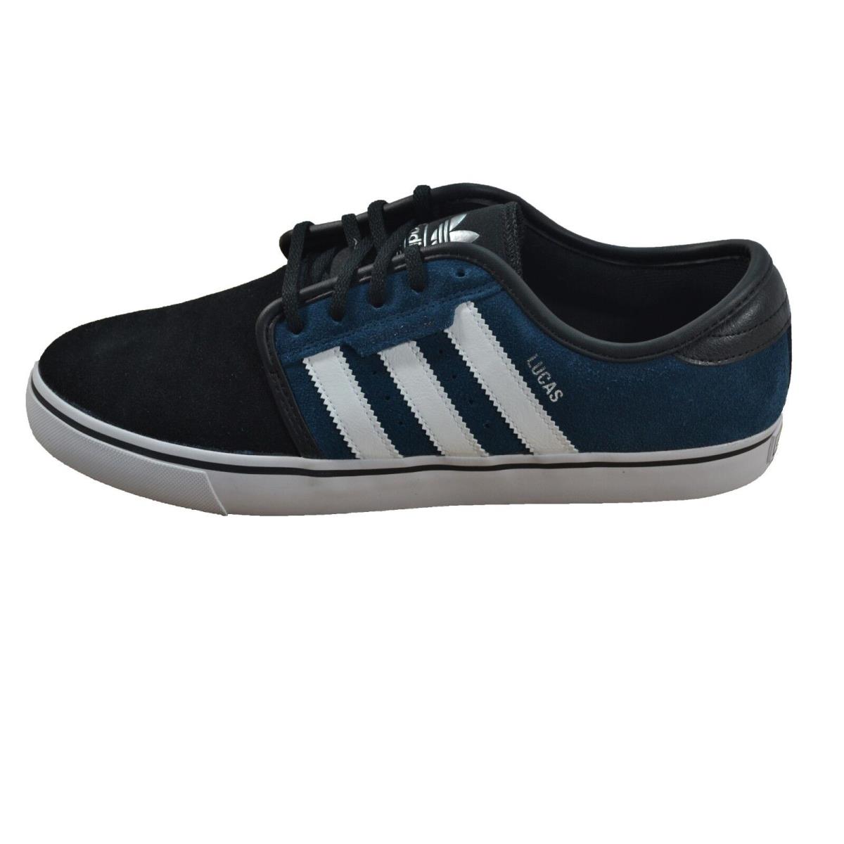 Adidas Seeley Teal Black White Skate Sneaker C76422 315 Men`s Shoes - Dark Teal Blue