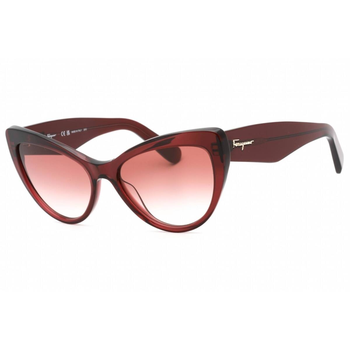 Salvatore Ferragamo Women`s Sunglasses Wine Full Rim Cat Eye Frame SF930S 606