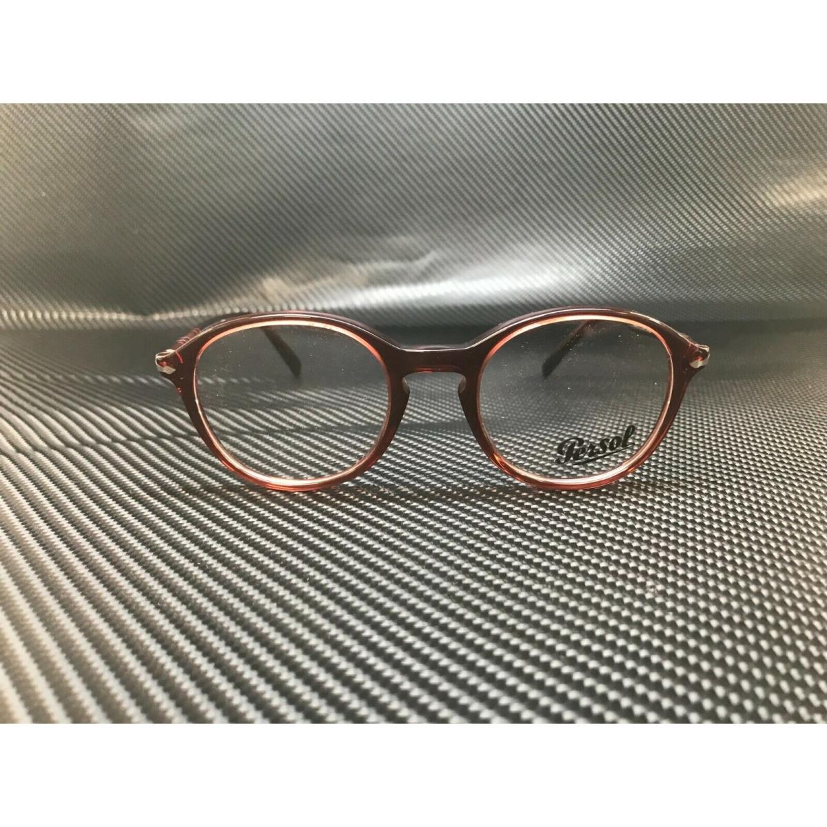 Persol PO3239V 1104 Opal Bordeaux Round Unisex 48 mm Eyeglasses