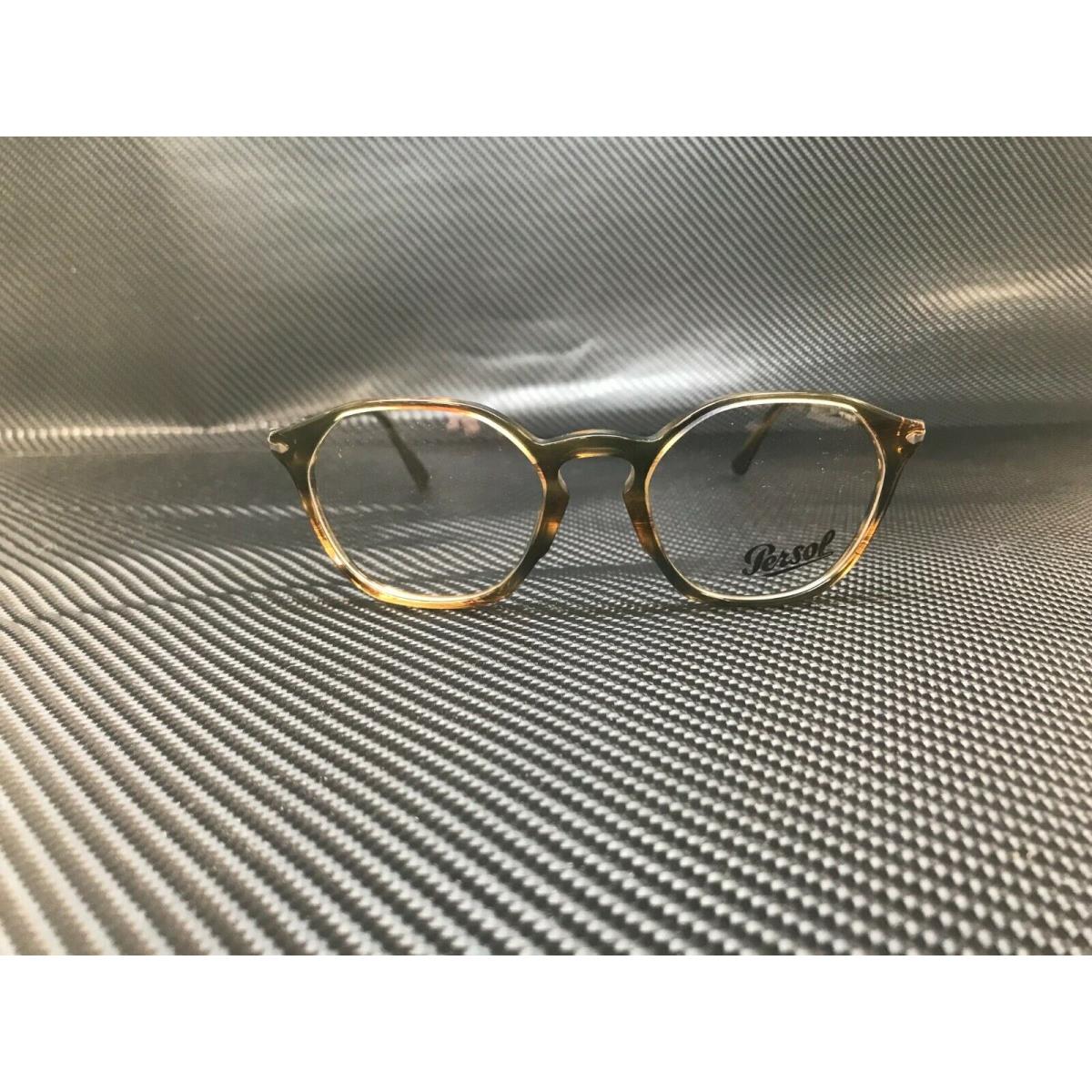 Persol PO3238V 1049 Striped Brown Demo Lens Men`s Eyeglasses 50 mm