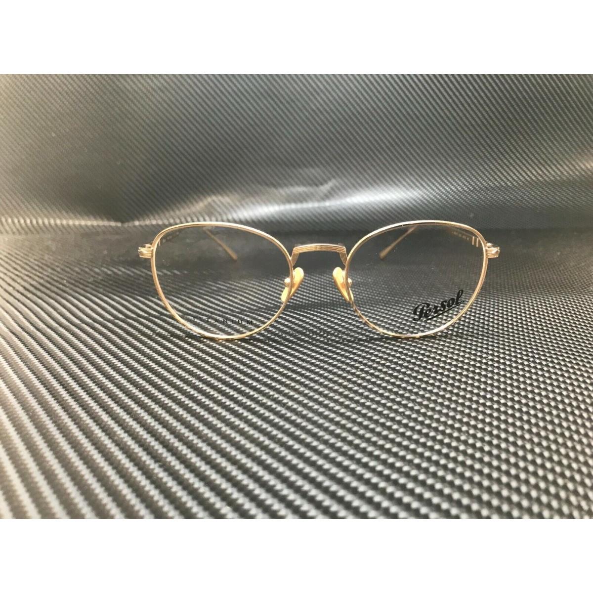 Persol PO5002VT 8000 Gold Demo Lenses Titanium Unisex Eyeglasses 49 mm