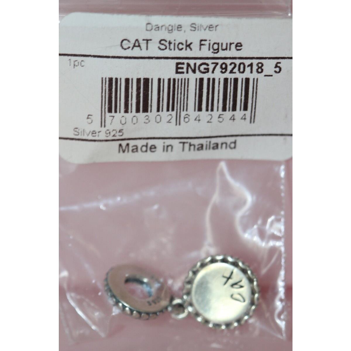 Pandora Cat Stick Figure Charm Dangle Engraved Retired ENG792018_5