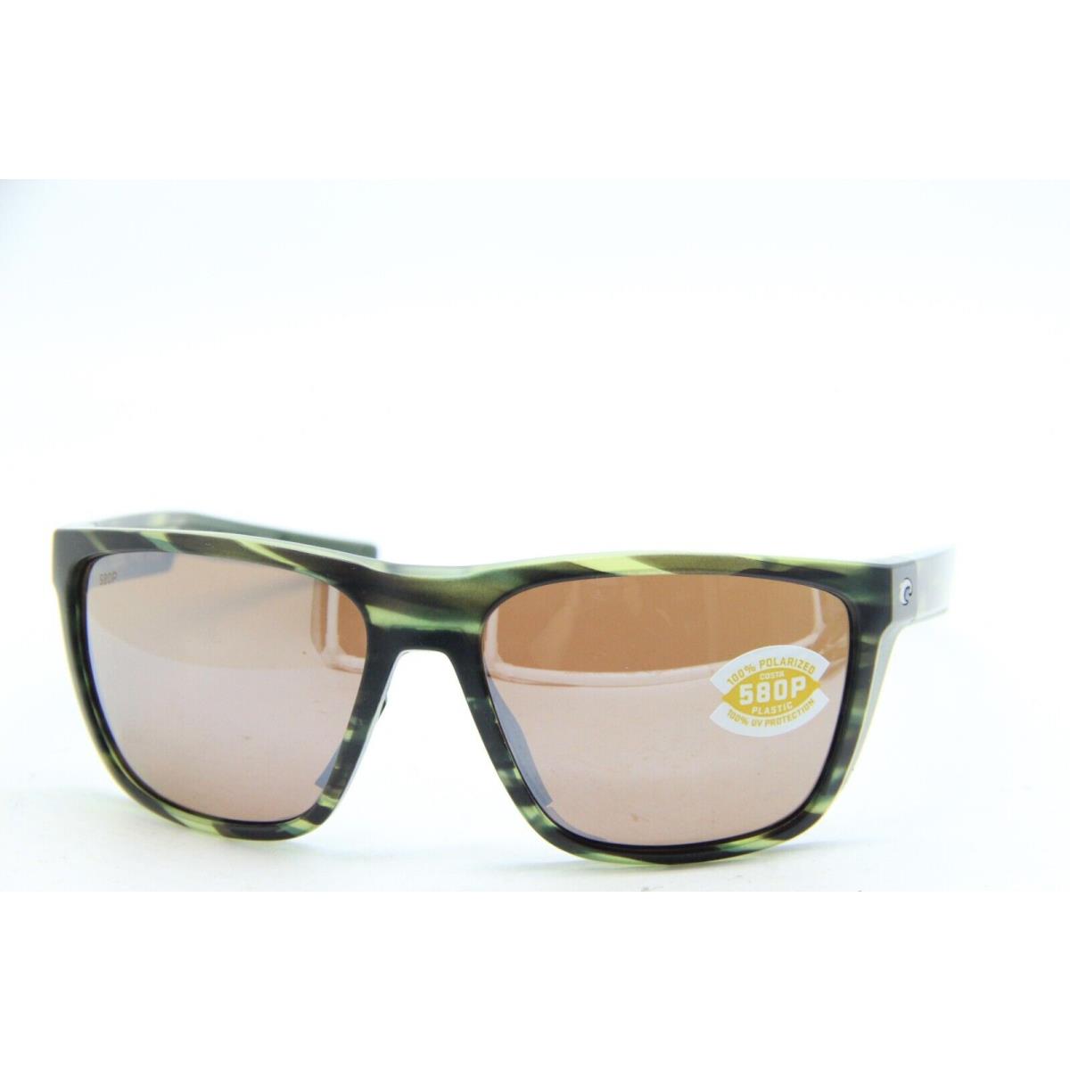 Costa Del Mar 06S9002-0659 Ferg Green Polarized Sunglasses 59-16 - Frame: GREEN HORN, Lens: Brown