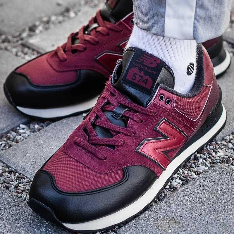 New Balance Men`s ML574LHB Classic Shoe Black/burgundy Iconic 574v2 Sneaker 11.5