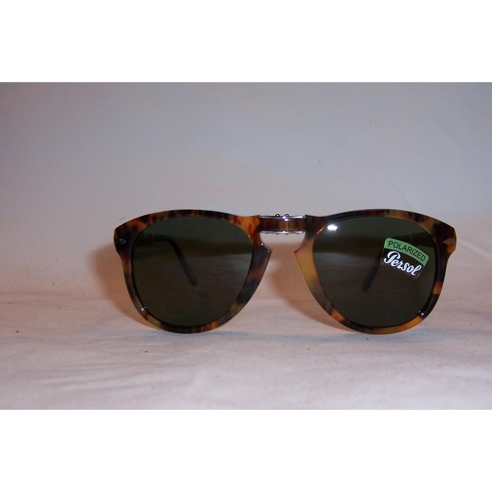 Persol PO 714 108/58 Caffe w/Green Polarized Folding Sunglasses 52mm