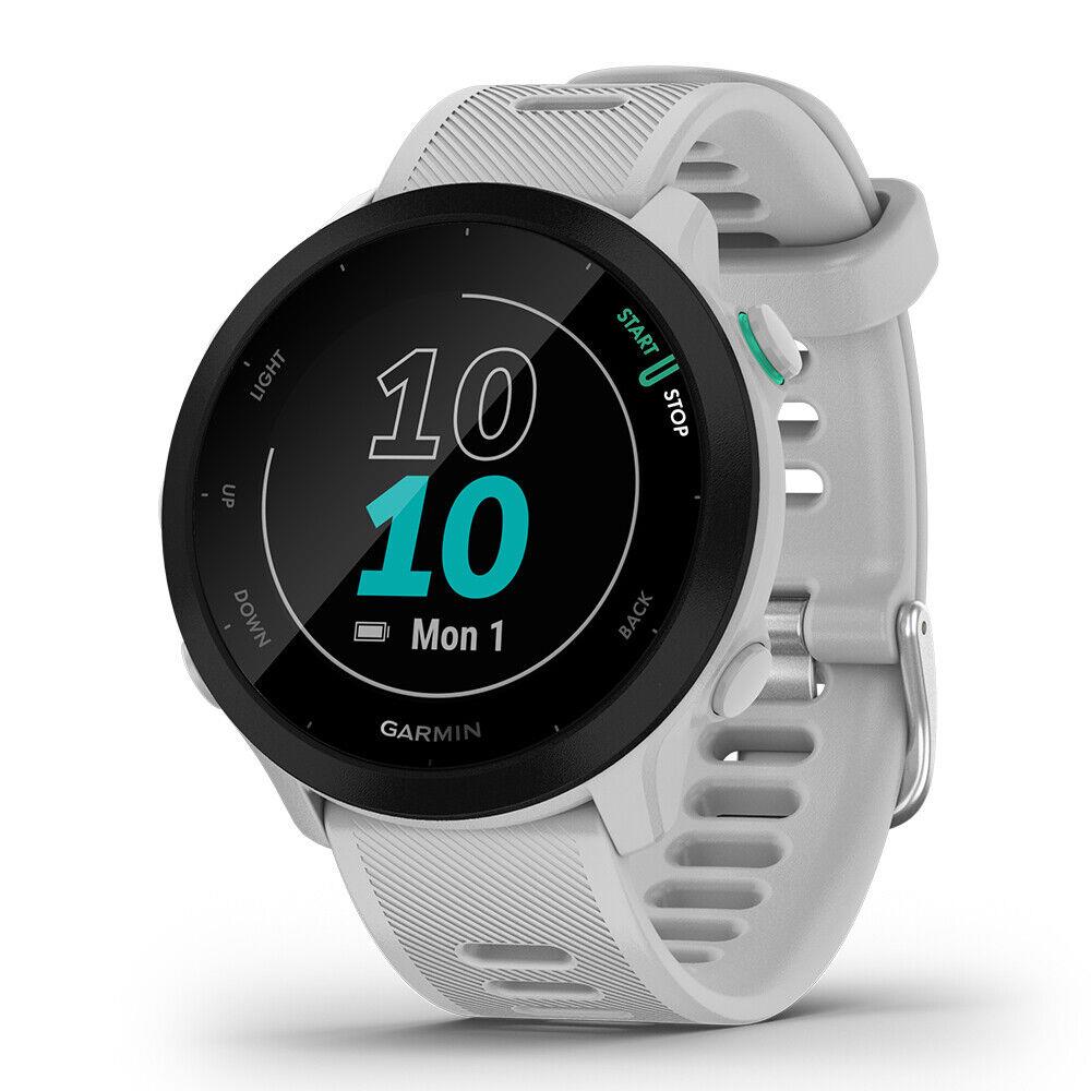 Garmin Forerunner 55 Gps Running Smartwatch For Newbie Runners with 24/7 Health White