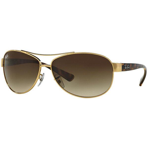 Ray-ban Gradient Brown Lenses Gold Frame Unisex Sunglasses RB3386 001/13-63