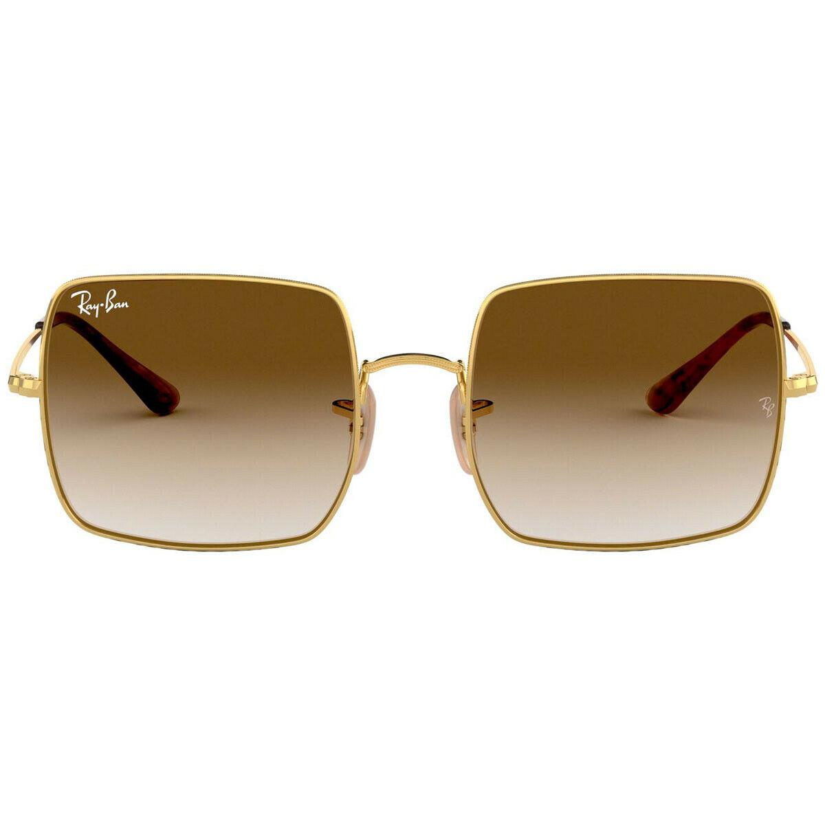 Ray-ban Square Classic Brown Lenses Gold Frame Sunglasses RB1971 914751-54